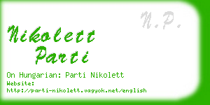 nikolett parti business card